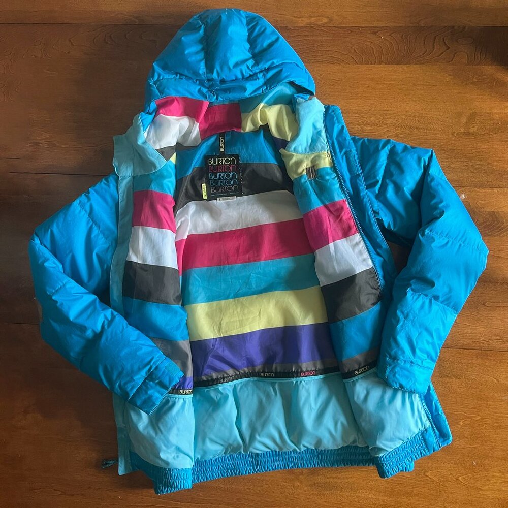 Burton DryRide turquoise down snowboarding coat L